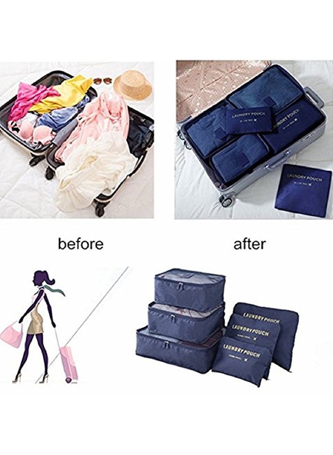 طقم حقائب تخزين للسفر مكون من 6 قطع وردي - Image 5