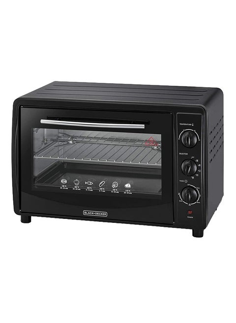 Electric Oven Multifunction With Double Glass And Rotisserie For Toasting/Baking/Broiling 45 L 1800 W TRO45RDG-B5 Black