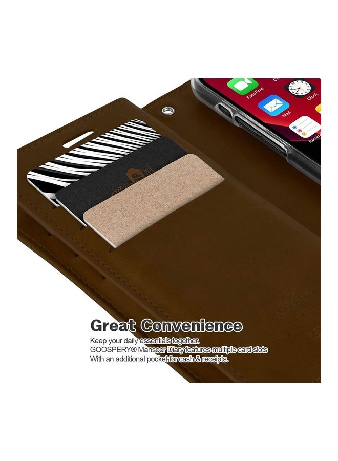 GOOSPERY iPhone 12 & 12 Pro  Leather Protection Flip Cover Wallet Case Brown - Image 2
