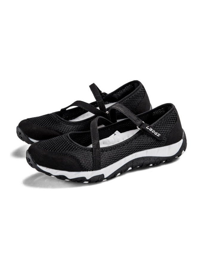 Beauenty - Women's Hook And Loop Closure Walking Shoes Black - Image 1