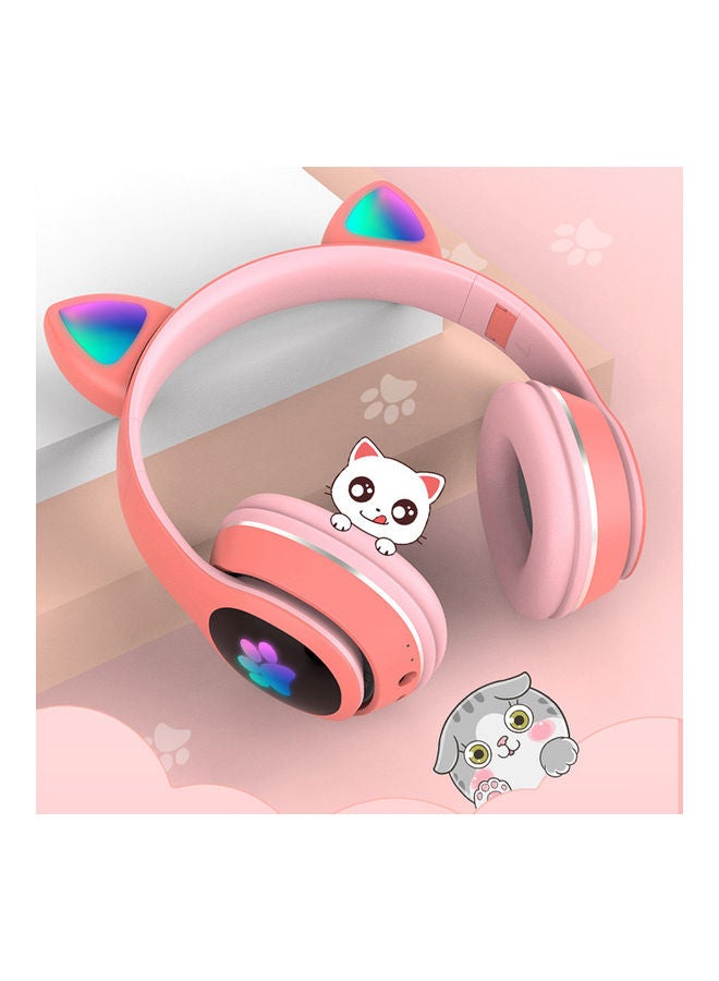 Over Ear Music Headset Glowing Cat Ear Headphones Blue - Image 3