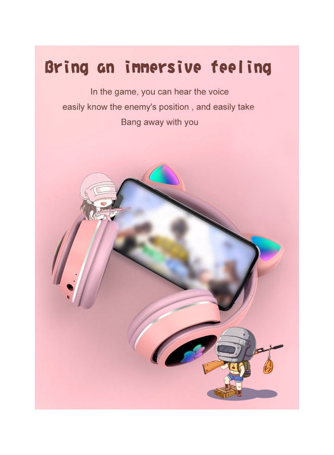 Over Ear Music Headset Glowing Cat Ear Headphones Blue - Image 4