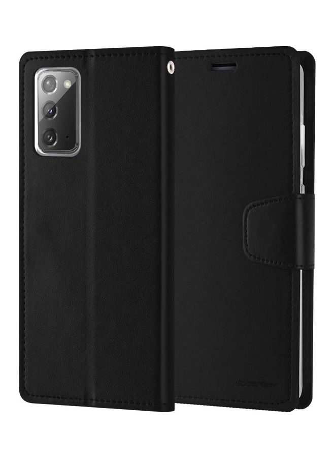 GOOSPERY Samsung Galaxy Note 20 Leather Protection Flip Cover Wallet Stand Case Black  - Image 2