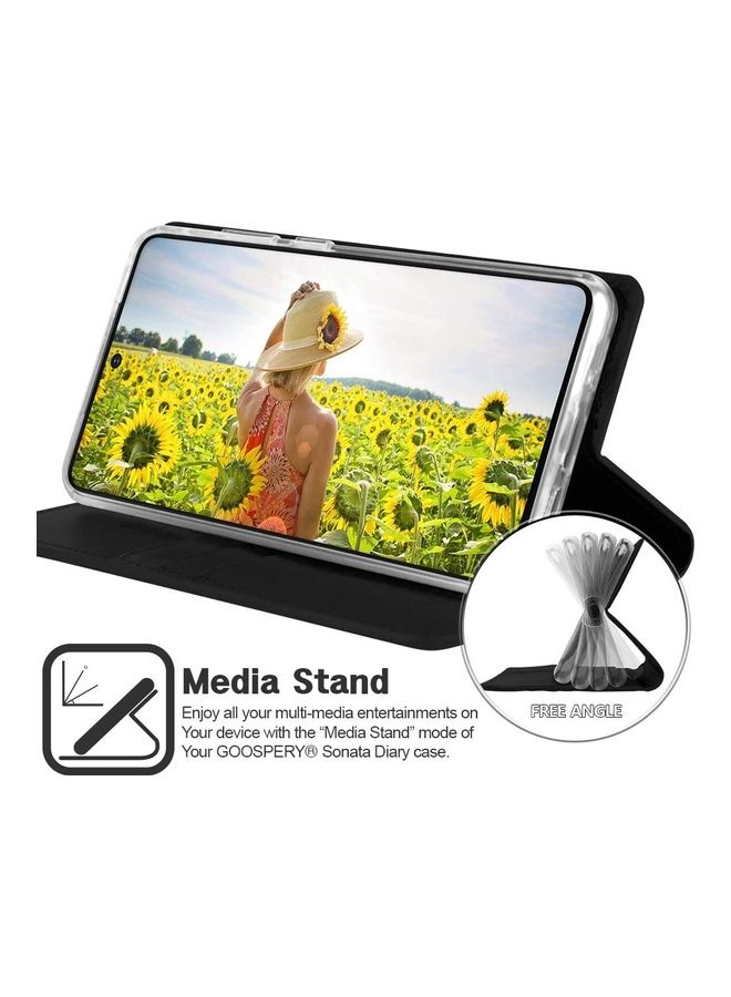 GOOSPERY Samsung Galaxy Note 20 Leather Protection Flip Cover Wallet Stand Case Black  - Image 5