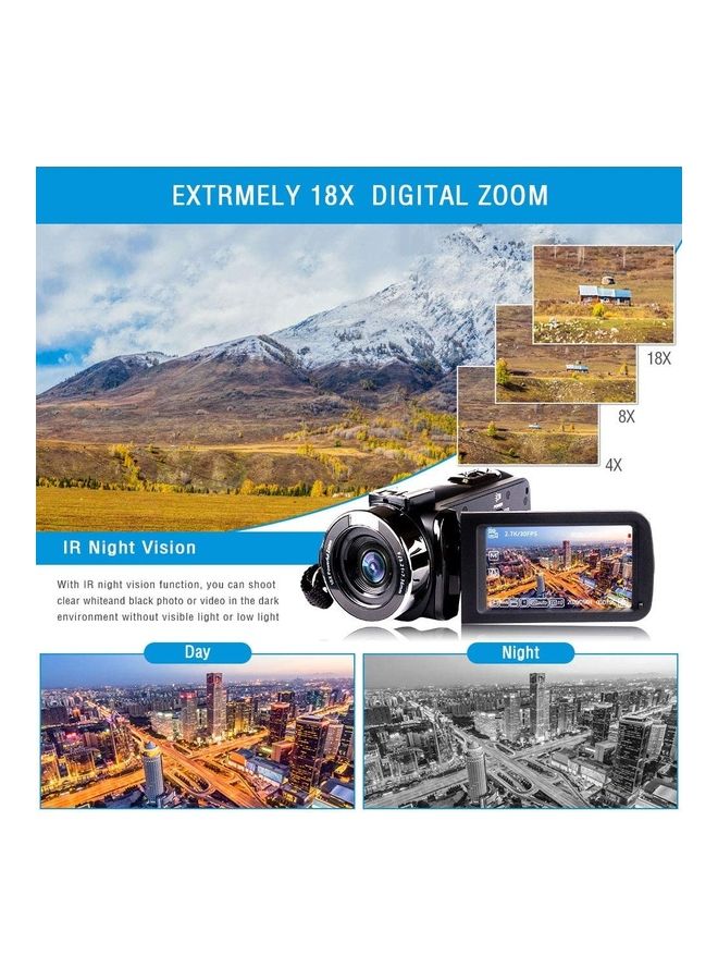 Vmotal - 18X Digital Zoom IR Night Vision Webcam Recorder TDV-1302 Black - Image 1