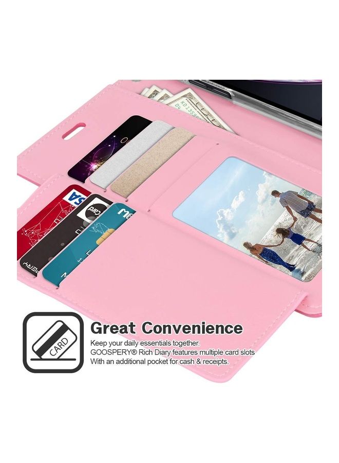 GOOSPERY iPhone 12 Pro Max  Leather Protection Flip Cover Wallet Case Fuchsia - Image 3