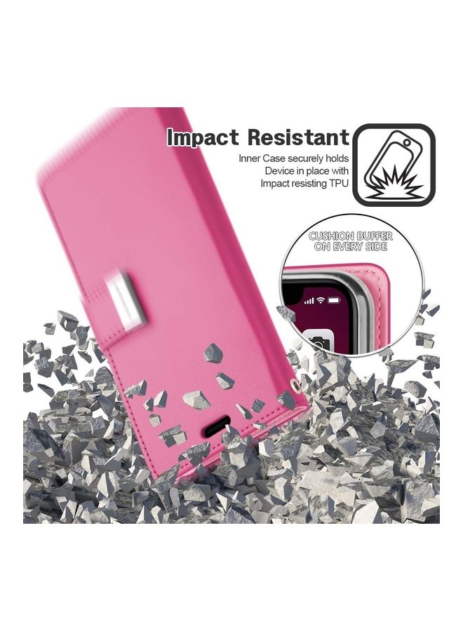 GOOSPERY iPhone 12 Pro Max  Leather Protection Flip Cover Wallet Case Fuchsia - Image 5