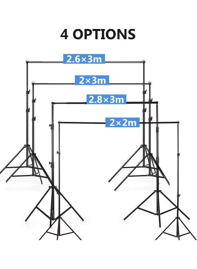 ANDOER - Studio Backdrop Stand Bracket Adjustable Photography Background Support System 85*10.5*16cm Black - Image 1