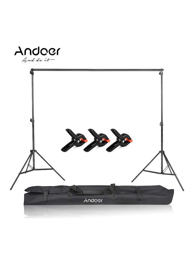 ANDOER - Studio Backdrop Stand Bracket Adjustable Photography Background Support System 85*10.5*16cm Black - Image 1