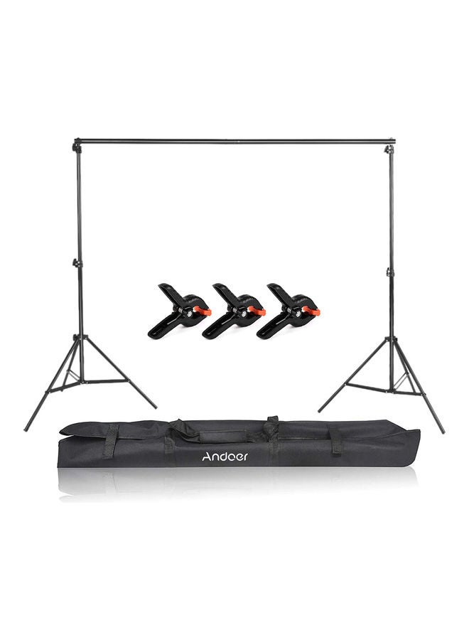 ANDOER - Studio Backdrop Stand Bracket Adjustable Photography Background Support System 85*10.5*16cm Black - Image 1