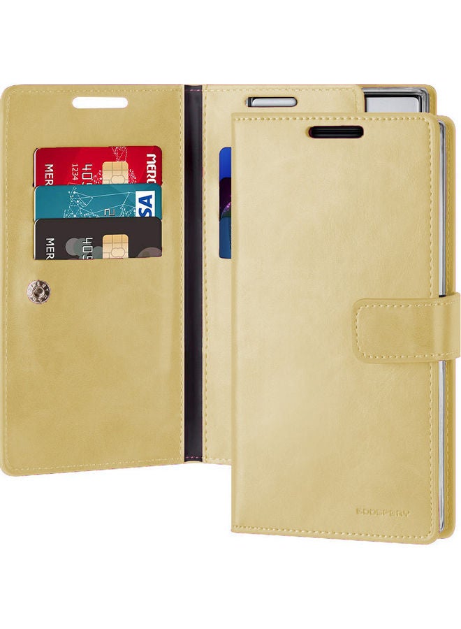 GOOSPERY Samsung Galaxy Note 20 Ultra Leather Protection Flip Cover Wallet Case Gold  - Image 1