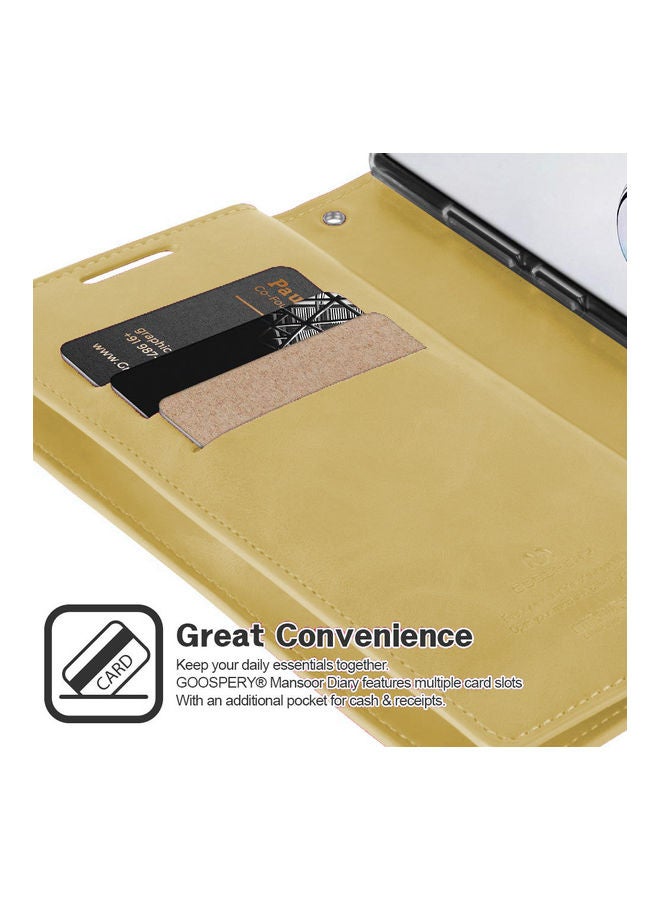 GOOSPERY Samsung Galaxy Note 20 Ultra Leather Protection Flip Cover Wallet Case Gold  - Image 2