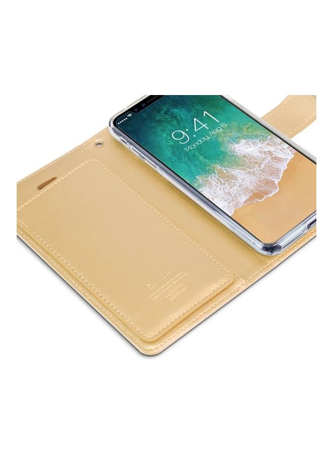GOOSPERY iPhone 12 Mini  Leather Protection Flip Cover Wallet Case Gold  - Image 2