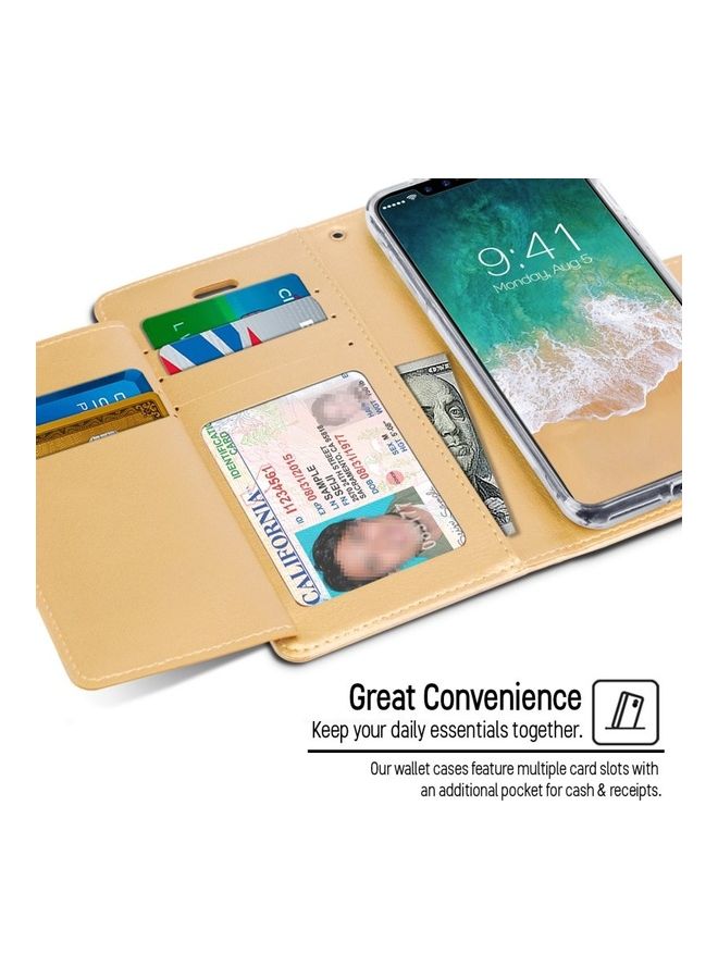 GOOSPERY iPhone 12 Mini  Leather Protection Flip Cover Wallet Case Gold  - Image 3