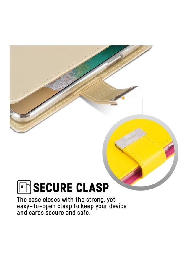 GOOSPERY iPhone 12 Mini  Leather Protection Flip Cover Wallet Case Gold  - Image 4