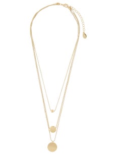 Simple Discs Layered Necklace