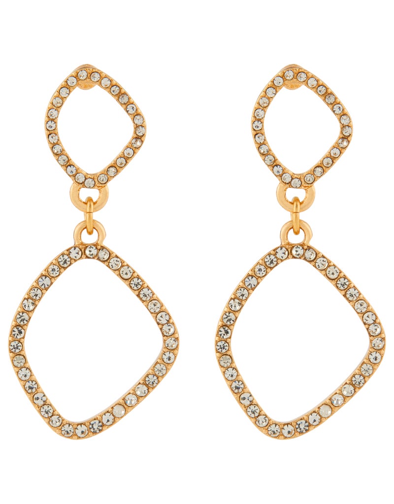 Accessorize - Pave Organic Oval Drop Earrings - Image 1