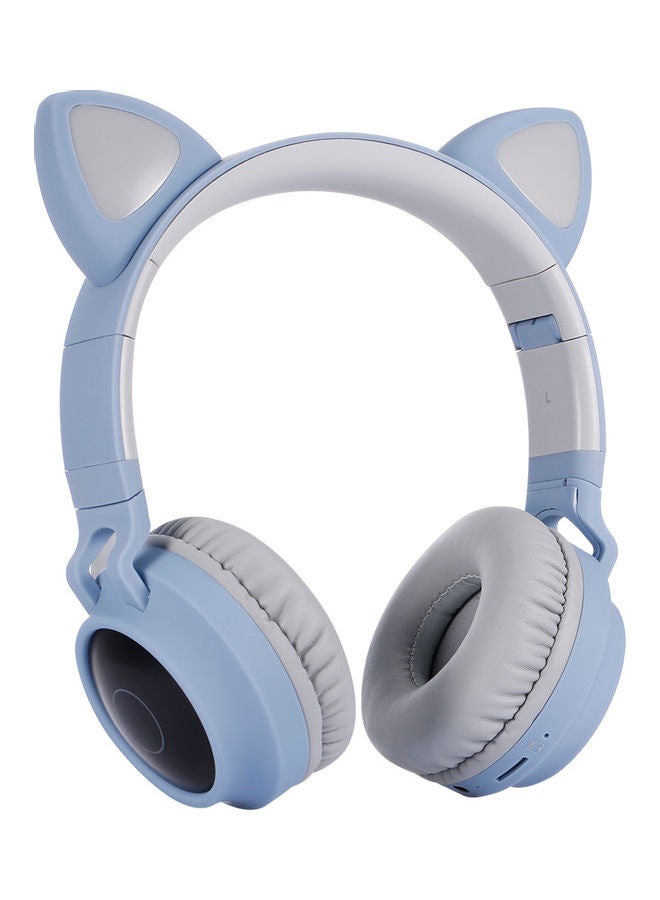 LED Cat Ear Wireless Headset Blue / Grey - Image 1