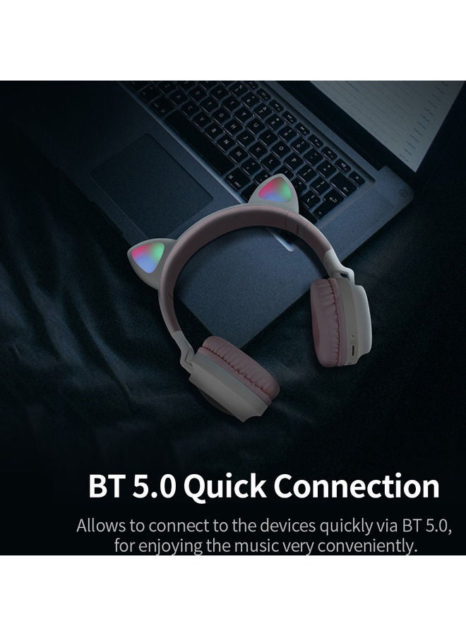 LED Cat Ear Wireless Headset Blue / Grey - Image 5