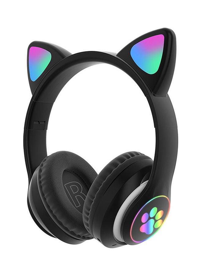 Over Ear Music Glowing Cat Ear Headphones Black - Image 1