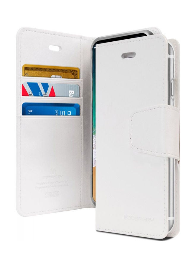 GOOSPERY iPhone 12 Mini  Leather Protection Flip Cover Wallet Stand Case White  - Image 1