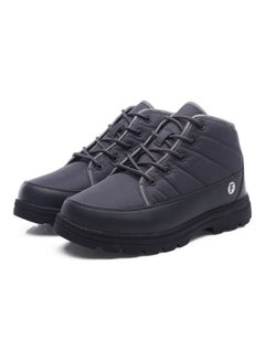 Round Toe Lace-Up Casual Boots Grey