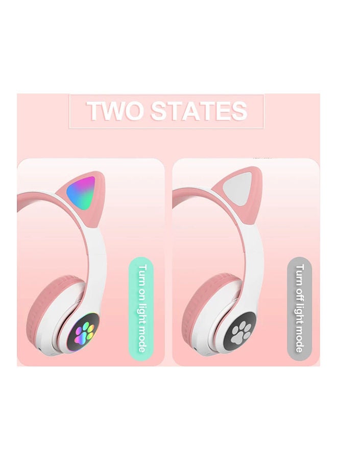 Generic Over Ear Music Glowing Cat Ear Headphones Pink  - Image 5