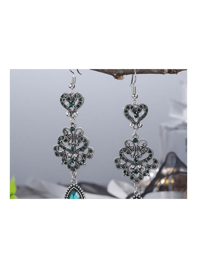 J&J 925 Silver Retro Water Studded Earrings - Image 3