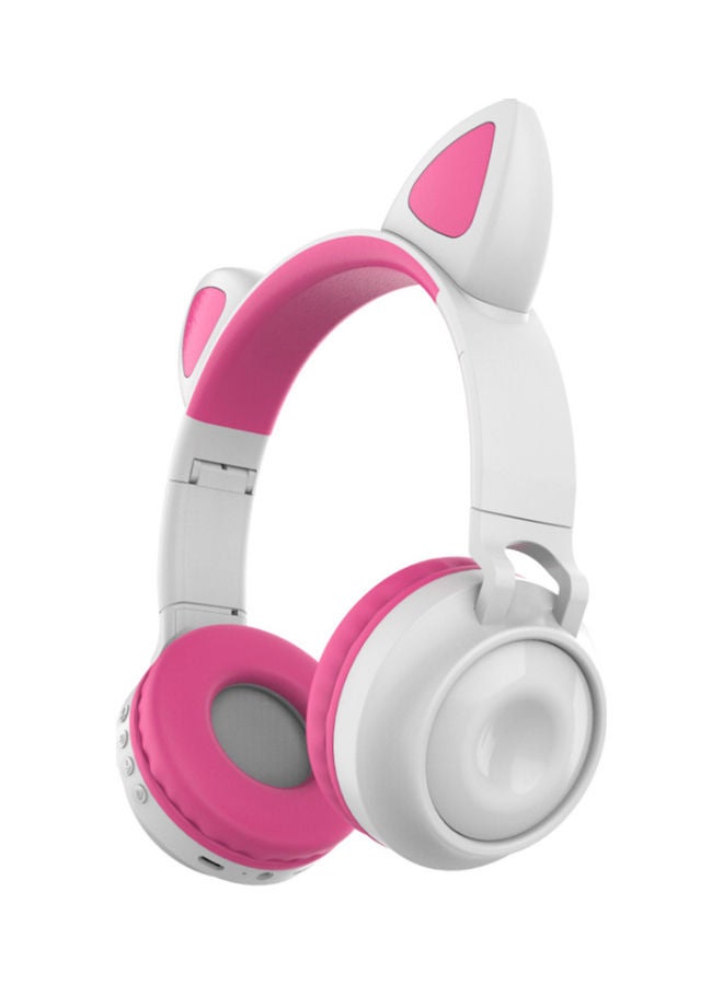 Portable Stereo Sports Gaming Headset White/Pink - Image 1