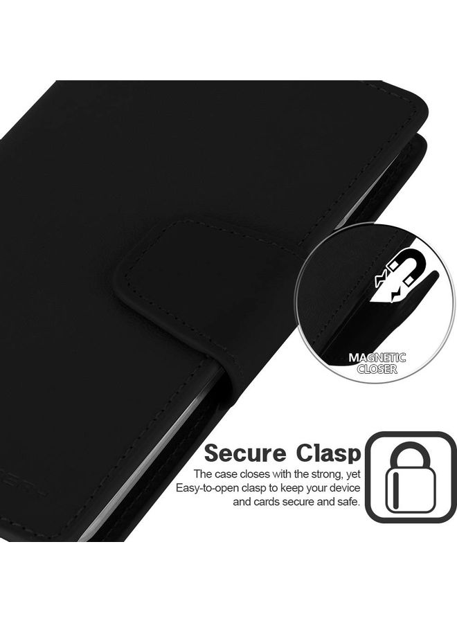 GOOSPERY iPhone 12 & 12 Pro  Leather Protection Flip Cover Wallet Stand Case Black  - Image 3