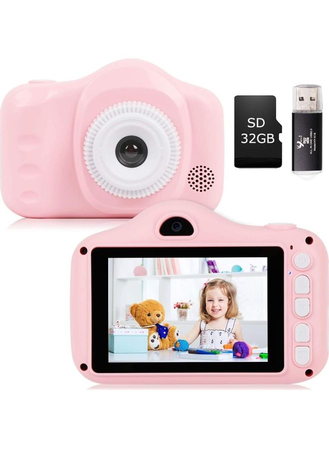 Kids Digital Camera With Dual Lens HD C35 Pink - Image 1