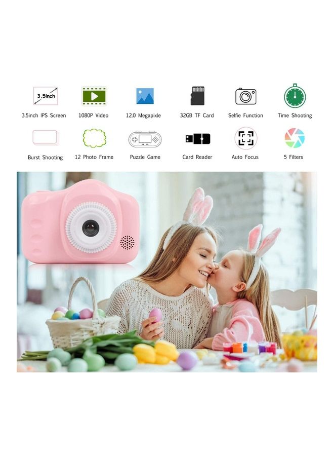 Kids Digital Camera With Dual Lens HD C35 Pink - Image 2