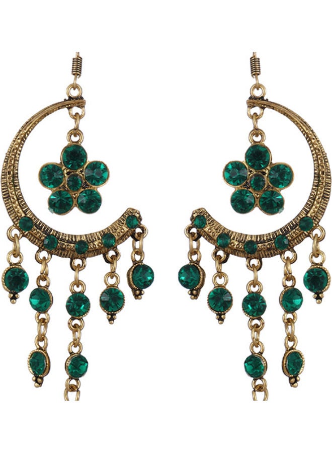 جونسون آند جونسون أقراط متدلية بتصميم هلال وزهور ومزينة بشراشيب طويلة - Image 1