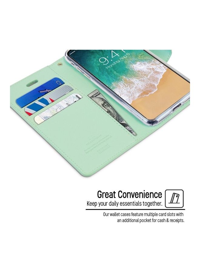 GOOSPERY iPhone 12 Pro Max  Leather Protection Flip Cover Wallet Stand Case Turquoise - Image 2