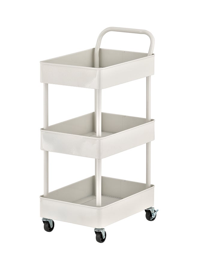 ZENMENTS 3-Tier Metal Storage Rolling Cart white 30.5x41x83cm  - Image 1