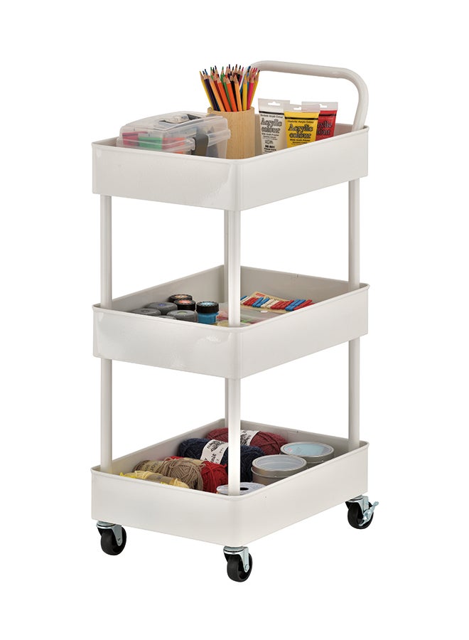 ZENMENTS 3-Tier Metal Storage Rolling Cart white 30.5x41x83cm  - Image 2