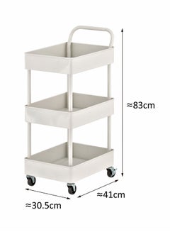 3-Tier Metal Storage Rolling Cart white 30.5x41x83cm - v1609832065/N43299130A_3