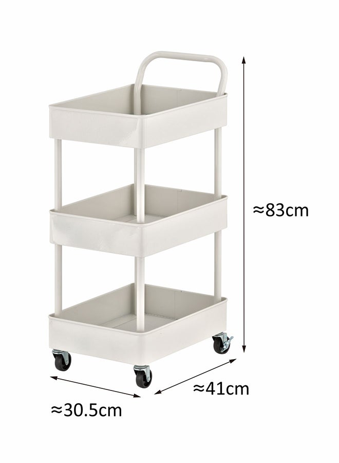 ZENMENTS 3-Tier Metal Storage Rolling Cart white 30.5x41x83cm  - Image 3