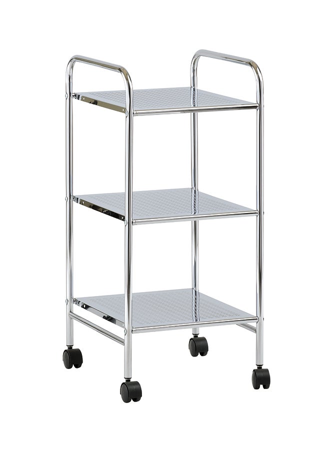 زينمينتس رف معدني بعجلات من 3 طبقات فضي 32x36.5x71سم - Image 3