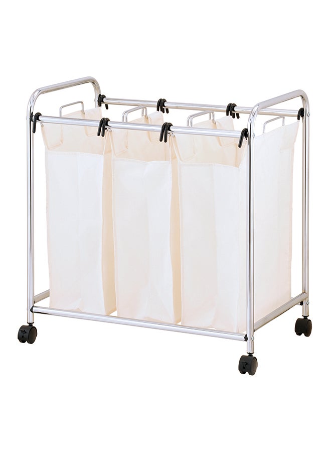 زينمينتس سلة فرز الغسيل بتصميم ثلاثي دوار متعدد الألوان 76.5x45.5x80سم - Image 1