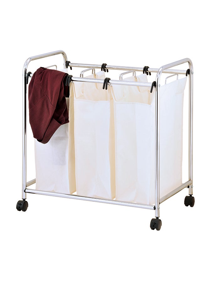 زينمينتس سلة فرز الغسيل بتصميم ثلاثي دوار متعدد الألوان 76.5x45.5x80سم - Image 2