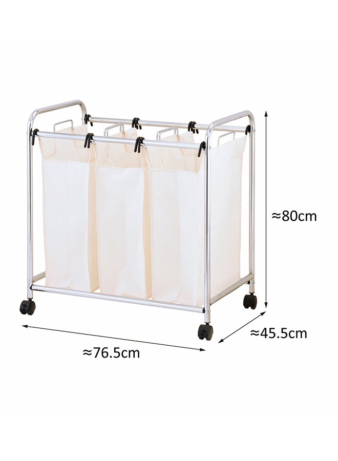 زينمينتس سلة فرز الغسيل بتصميم ثلاثي دوار متعدد الألوان 76.5x45.5x80سم - Image 3