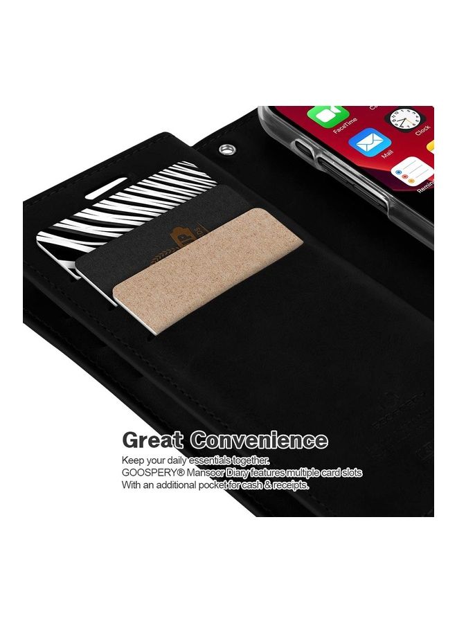 GOOSPERY iPhone 12 Pro Max Leather Protection Flip Cover Wallet Case Black  - Image 2