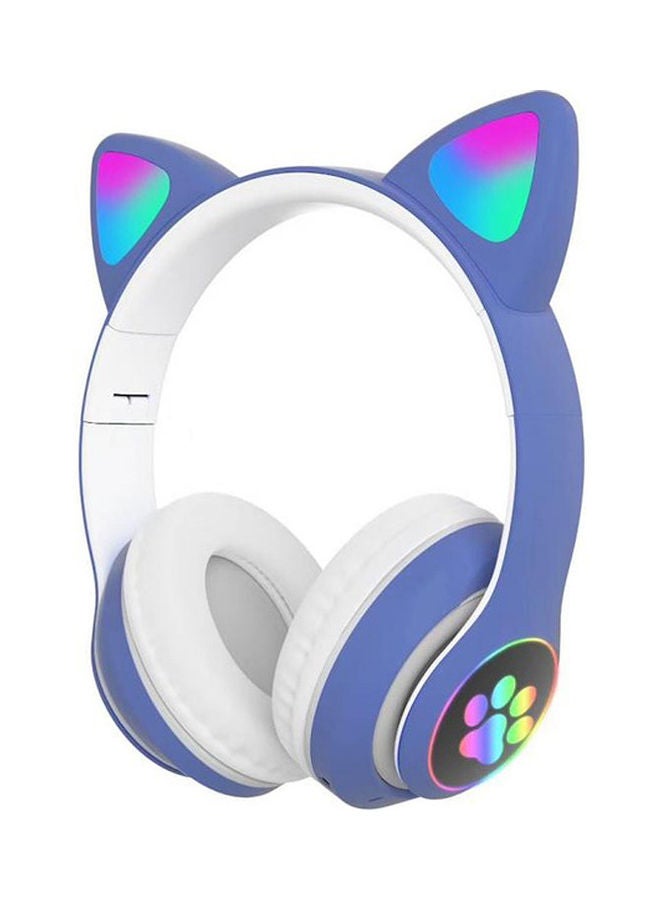 Over Ear Music Glowing Cat Ear Headphones Blue - Image 1