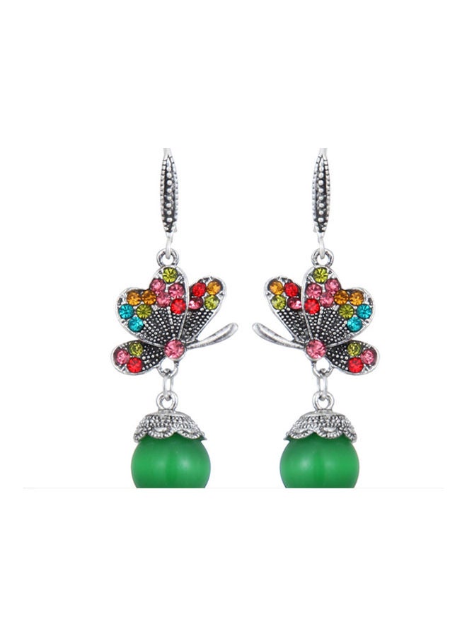 J&J 925 Silver Butterfly Rhinestone Diamond Artistic Earrings - Image 1