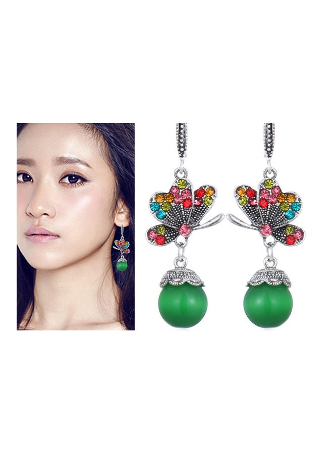 J&J 925 Silver Butterfly Rhinestone Diamond Artistic Earrings - Image 2