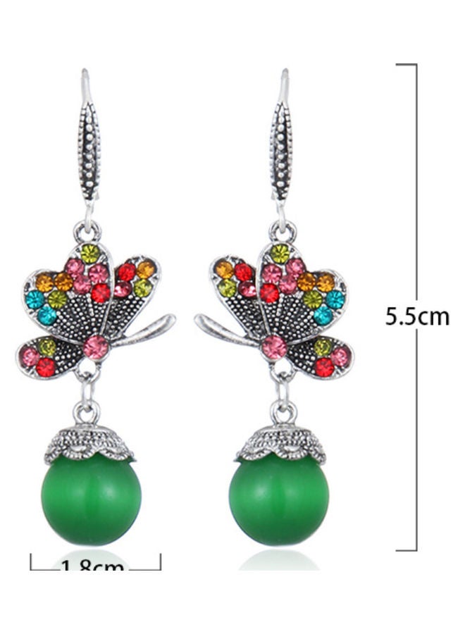 J&J 925 Silver Butterfly Rhinestone Diamond Artistic Earrings - Image 3
