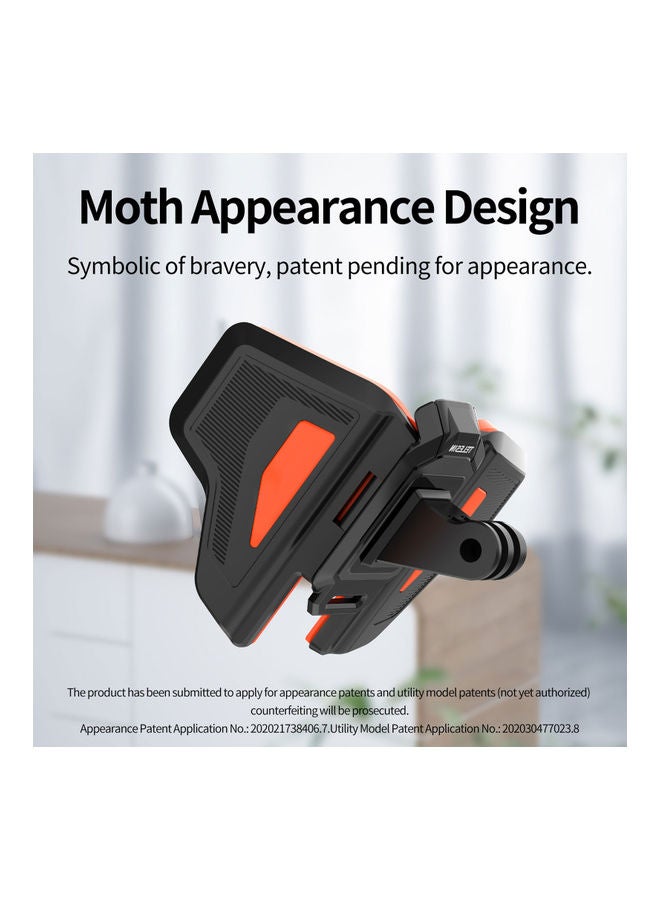 TELESIN Second Generation Helmet Mount Black/Orange  - Image 4