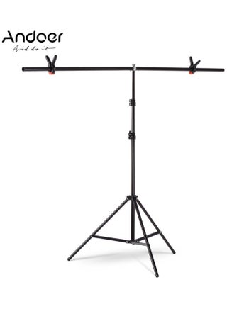 طقم حامل خلفيات التصوير على شكل حرف T أسود - v1609833508/N43342986A_1