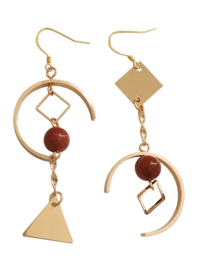 جونسون آند جونسون أقراط متدلية مصنوعة يدوياً بتصميم غير متماثل وبأشكال هندسية من جونسون آند جونسون - Image 1